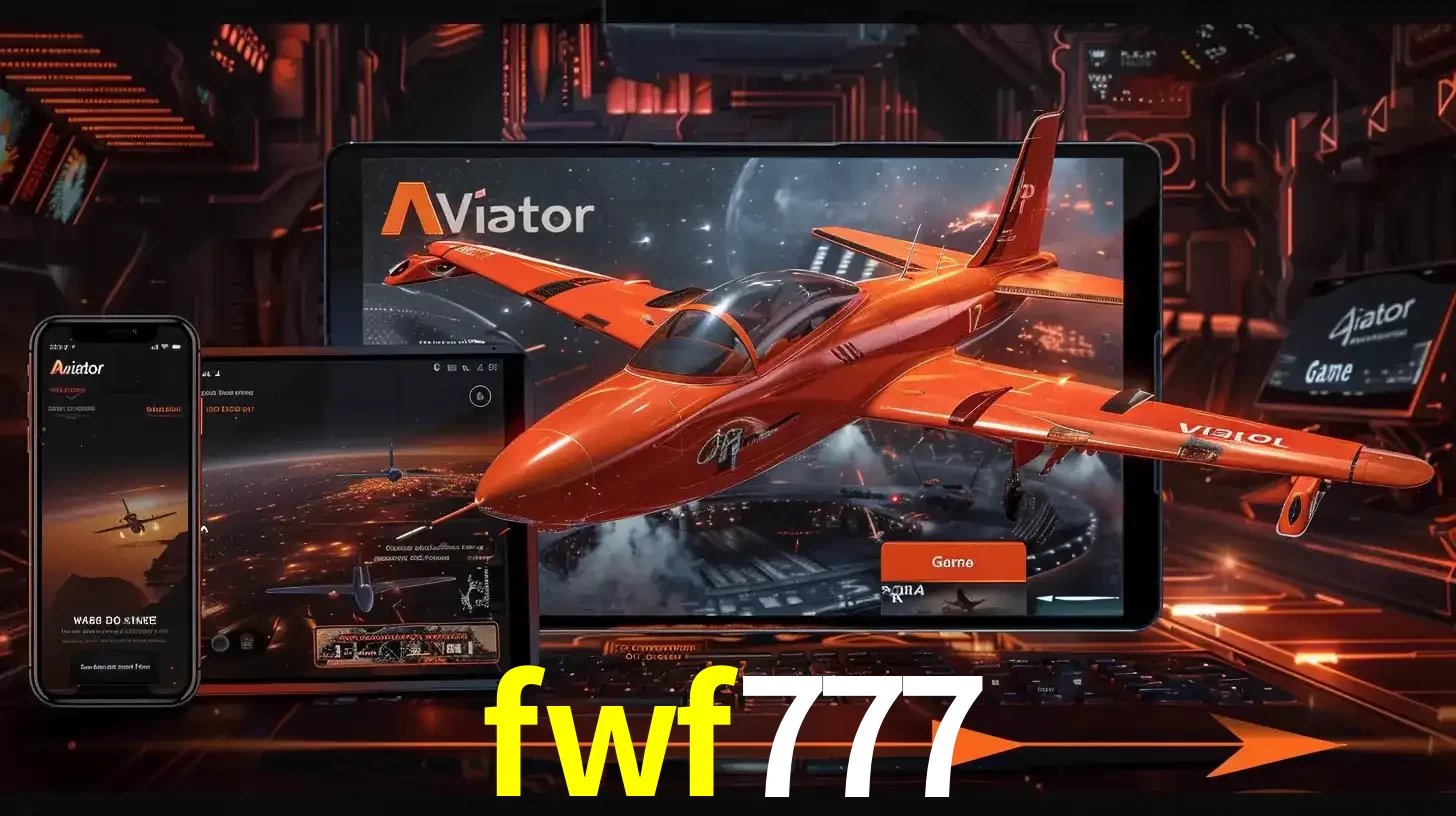 Apresentação tecnológica do jogo Aviator com um avião saindo da tela de um tablet, demonstrando a experiência imersiva em múltiplos dispositivos no fwf777.