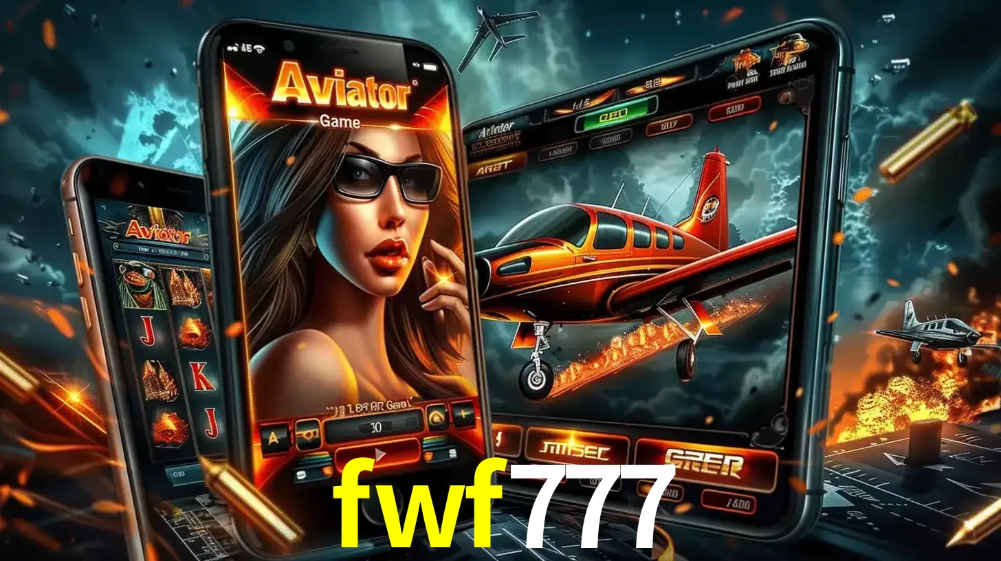 O popular jogo de apostas Aviator exibido em vários celulares e tablets, mostrando a interface emocionante e a ação de voo disponíveis para jogar agora no fwf777.