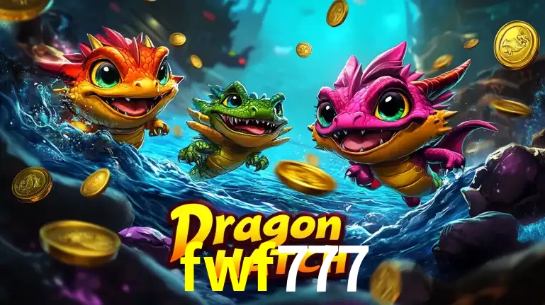Arte promocional do jogo Dragon Hatch com três adoráveis dragões bebês nadando entre moedas de ouro, um dos slots mais divertidos para jogar no cassino fwf777.
