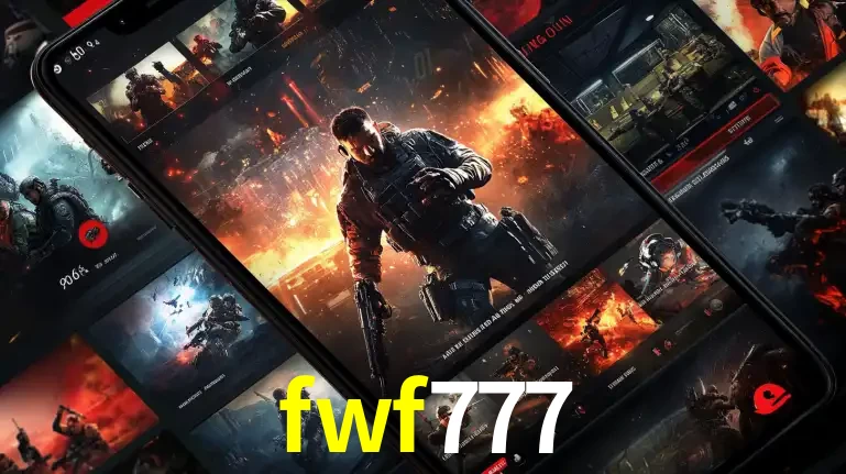 Tela de um celular exibindo uma galeria de jogos de tiro com temática militar, mostrando a variedade de e-sports disponíveis para apostas na plataforma de entretenimento fwf777.